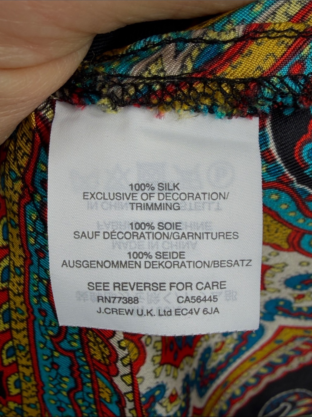 J. Crew Silk Twill Top Blouse in Bold Paisley Multi. - Picture 11 of 13